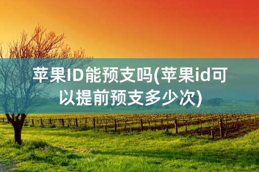 苹果ID能预支吗(苹果id可以提前预支多少次)