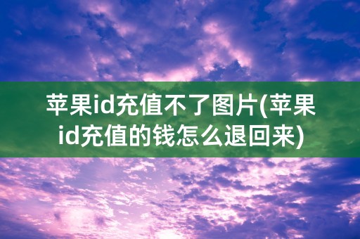 苹果id充值不了图片(苹果id充值的钱怎么退回来)