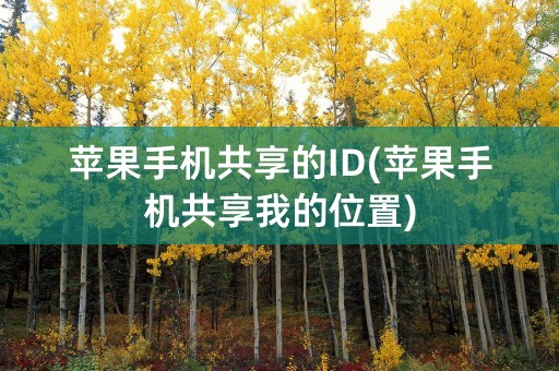 苹果手机共享的ID(苹果手机共享我的位置)