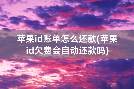 苹果id账单怎么还款(苹果id欠费会自动还款吗)