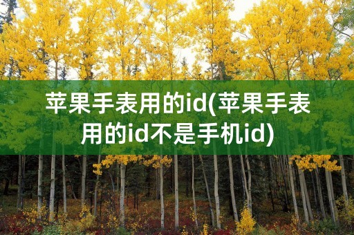 苹果手表用的id(苹果手表用的id不是手机id)