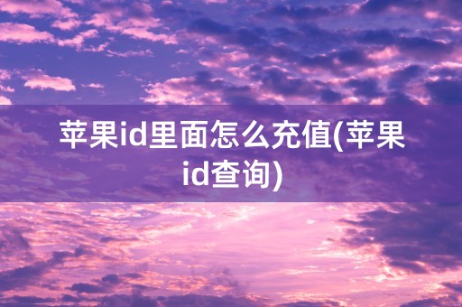 苹果id里面怎么充值(苹果id查询)