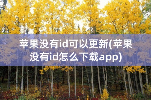 苹果没有id可以更新(苹果没有id怎么下载app)