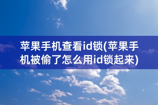 苹果手机查看id锁(苹果手机被偷了怎么用id锁起来)