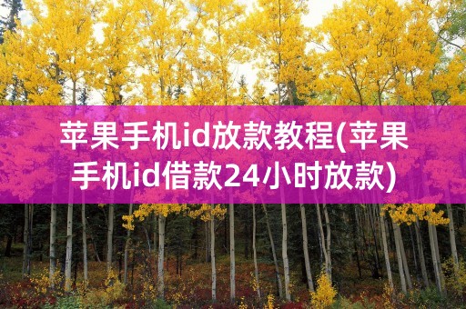 苹果手机id放款教程(苹果手机id借款24小时放款)