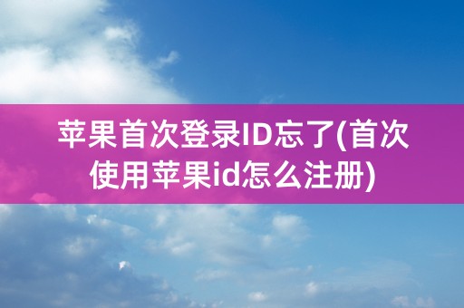 苹果首次登录ID忘了(首次使用苹果id怎么注册)