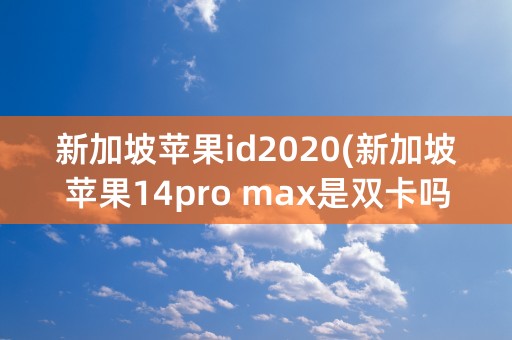 新加坡苹果id2020(新加坡苹果14pro max是双卡吗)