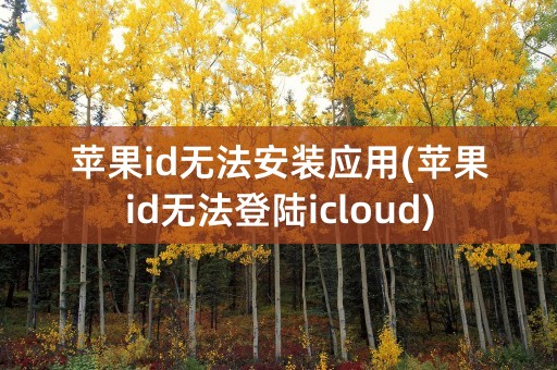 苹果id无法安装应用(苹果id无法登陆icloud)