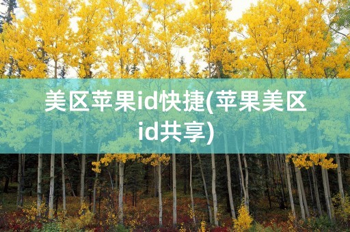 美区苹果id快捷(苹果美区id共享)