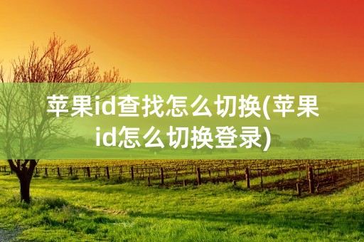 苹果id查找怎么切换(苹果id怎么切换登录)