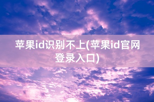 苹果id识别不上(苹果id官网登录入口)