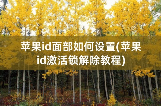 苹果id面部如何设置(苹果id激活锁解除教程)