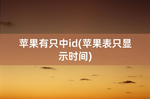 苹果有只中id(苹果表只显示时间)