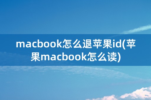 macbook怎么退苹果id(苹果macbook怎么读)