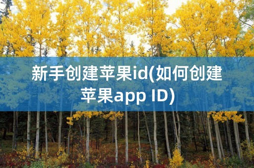 新手创建苹果id(如何创建苹果app ID)