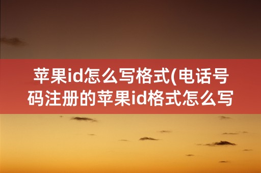 苹果id怎么写格式(电话号码注册的苹果id格式怎么写)