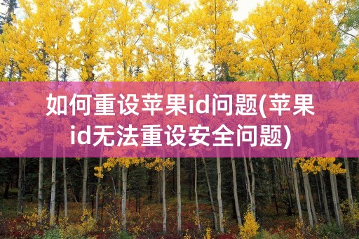 如何重设苹果id问题(苹果id无法重设安全问题)