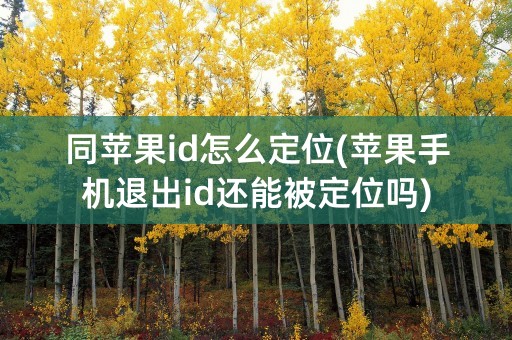 同苹果id怎么定位(苹果手机退出id还能被定位吗)