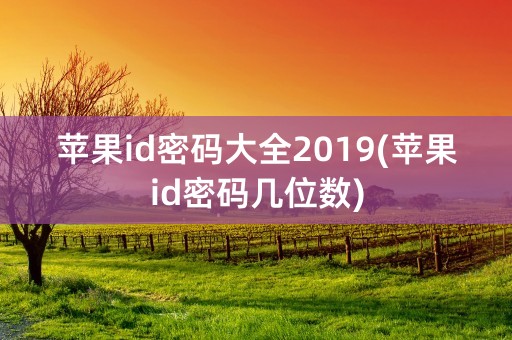 苹果id密码大全2019(苹果id密码几位数)