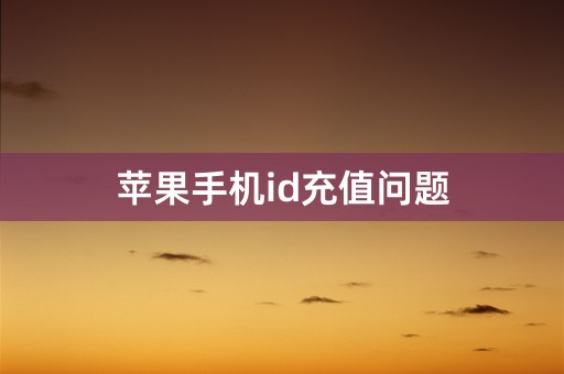 苹果手机id充值问题