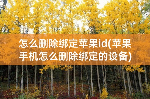 怎么删除绑定苹果id(苹果手机怎么删除绑定的设备)