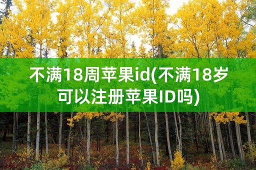 不满18周苹果id(不满18岁可以注册苹果ID吗)