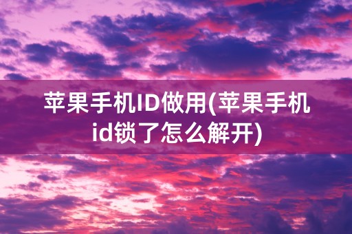 苹果手机ID做用(苹果手机id锁了怎么解开)