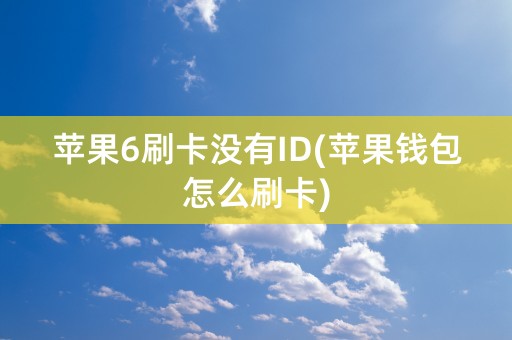 苹果6刷卡没有ID(苹果钱包怎么刷卡)