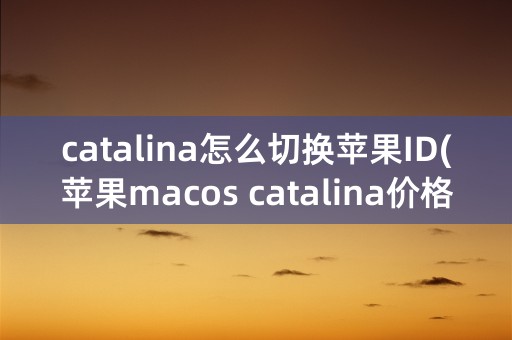 catalina怎么切换苹果ID(苹果macos catalina价格)