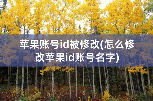 苹果账号id被修改(怎么修改苹果id账号名字)