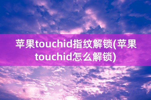 苹果touchid指纹解锁(苹果touchid怎么解锁)