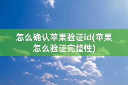 怎么确认苹果验证id(苹果怎么验证完整性)