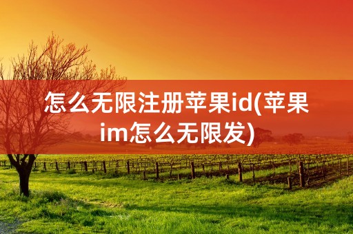 怎么无限注册苹果id(苹果im怎么无限发)