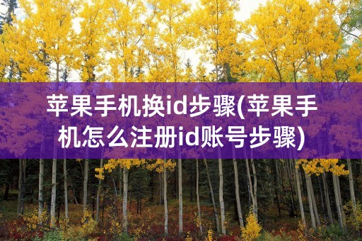 苹果手机换id步骤(苹果手机怎么注册id账号步骤)