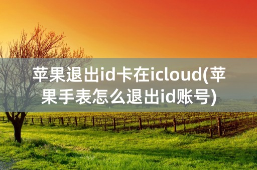 苹果退出id卡在icloud(苹果手表怎么退出id账号)