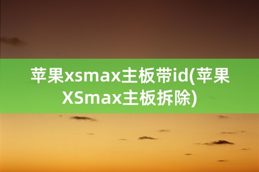 苹果xsmax主板带id(苹果XSmax主板拆除)