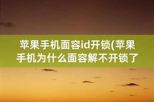 苹果手机面容id开锁(苹果手机为什么面容解不开锁了)