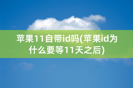 苹果11自带id吗(苹果id为什么要等11天之后)