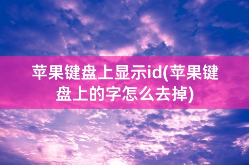 苹果键盘上显示id(苹果键盘上的字怎么去掉)