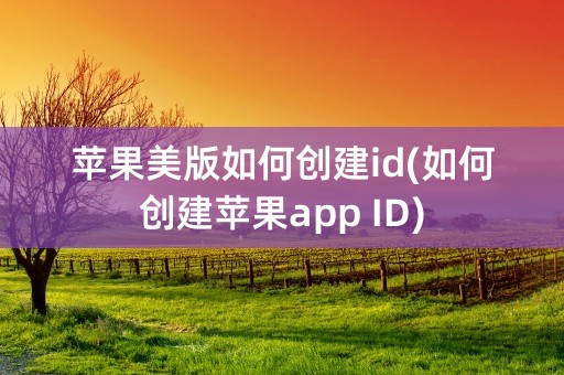 苹果美版如何创建id(如何创建苹果app ID)