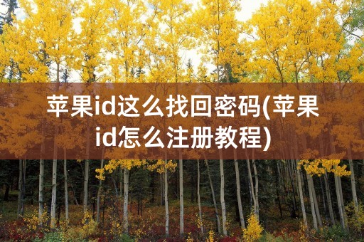 苹果id这么找回密码(苹果id怎么注册教程)