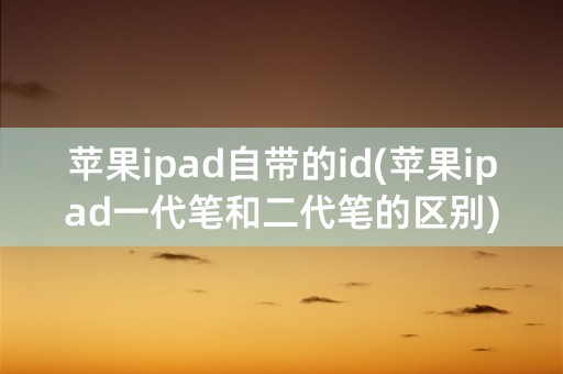 苹果ipad自带的id(苹果ipad一代笔和二代笔的区别)