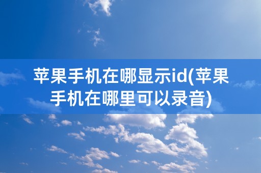 苹果手机在哪显示id(苹果手机在哪里可以录音)