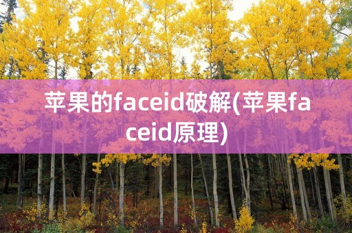 苹果的faceid破解(苹果faceid原理)