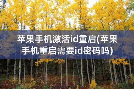 苹果手机激活id重启(苹果手机重启需要id密码吗)