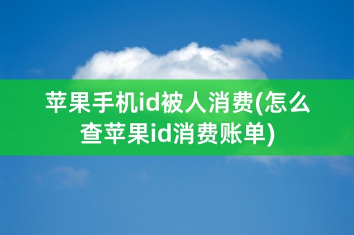 苹果手机id被人消费(怎么查苹果id消费账单)