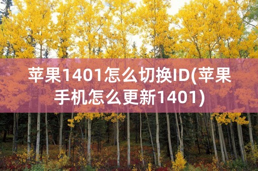 苹果1401怎么切换ID(苹果手机怎么更新1401)