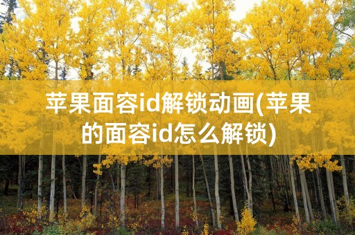 苹果面容id解锁动画(苹果的面容id怎么解锁)