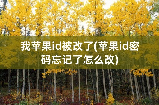 我苹果id被改了(苹果id密码忘记了怎么改)