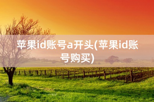 苹果id账号a开头(苹果id账号购买)